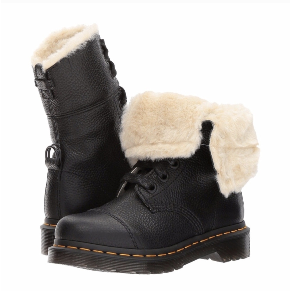 Dr. Martens Aimilita fur lined leather boots Men's 9 or Women's 11